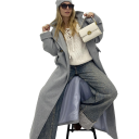 cappotto lungo con bottoni facing